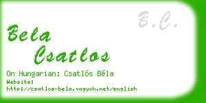 bela csatlos business card